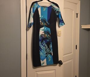 Signature by Sangria Blue and Black Maxi Dress